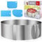 Unvtap Adjustable Cake Rings for Baking 6.3 to 11.8 Inch Round Cake Ring 16 to 30 cm Cooking Rings Stainless Steel 5 cm Height Cake Ring Mould with Scaling and Cake Scraper for Crumpets Pastry Cake