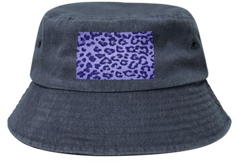 YWSOTRE Lila Fell mit Leopardenmuster, Erwachsene Bucket Hat Sonnenhut Fischerhut Läufermütze Fischerhüte