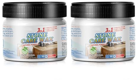 Polierwachs für Steinpflege, Granit Poliermittel, Polieren Schutz für Stein, Pflegewachs für Stein, Marmorkratzerentferner und Politur (2pcs)