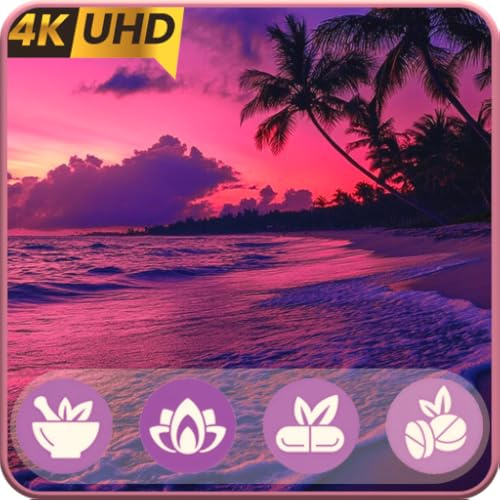 Purple Night Beach: Protetor de tela e sons da Dreamy TV.