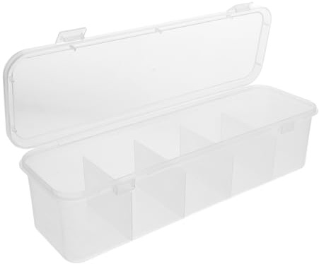 Garneck Teebeutel-Organizer Mit Deckel 5 Fächer Teebeutelhalter Für Teebeutel Zuckerpäckchen Und Kaffeestation Aufbewahrungsbox Für Die Theke Kompakt 28.50 X 9.00 X 6.70 Cm
