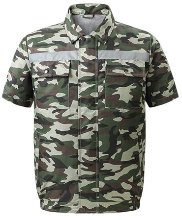 Meichoon Unisex Air Conditioner Jacket with 2 Bulit-in Fans Sunscreen Cooling Vest Comfortable Breathable for High Temperature Outdoor Workers