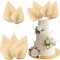 Ephlyn 6Pcs Paper Palm Fan Cake Topper Palm Spear Leaves Fan Cake Pick for DIY Craft Project Bridal Shower Wedding Bridal Shower Birthday Anniversary Party Cake Decorations Khaki
