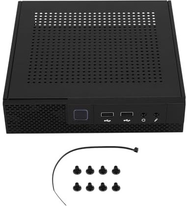 HUTSRAI ITX Caja de ordenador TX02 Caja de escritorio HTPC Control Industrial