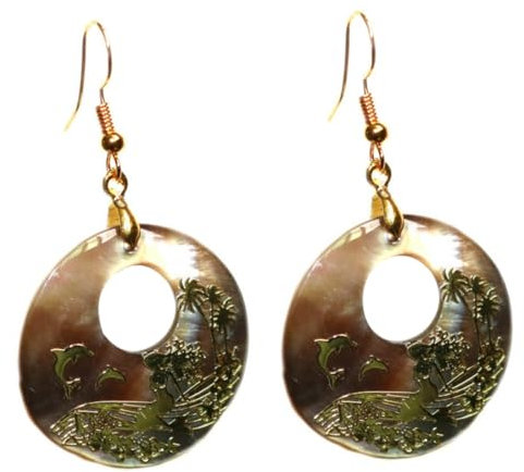 COSMEVIVI Boucles Doreilles Tendance Pour Femmes Boucles Doreilles En Coquillage Dormeau Pendantes Rondes Bijoux Doreilles Pour Filles