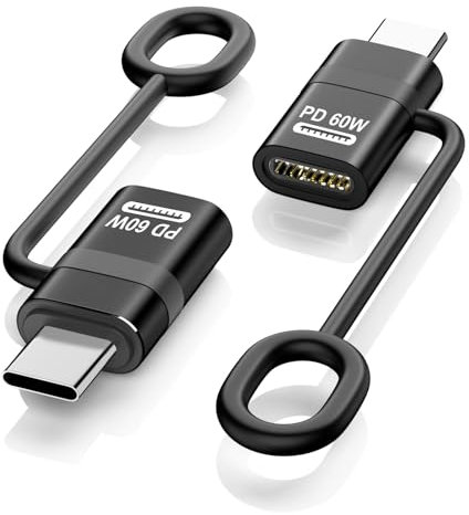TiMOVO Lightning to USB C Adapter, 2 Pack Lightning Female to USB C Male Adapter with 60W Fast Charge & Anti-Lost Loop for iPhone 16/15 Pro Max/Pro/Plus, iPad, MacBook Pro/Air, Galaxy S25/S24-Black
