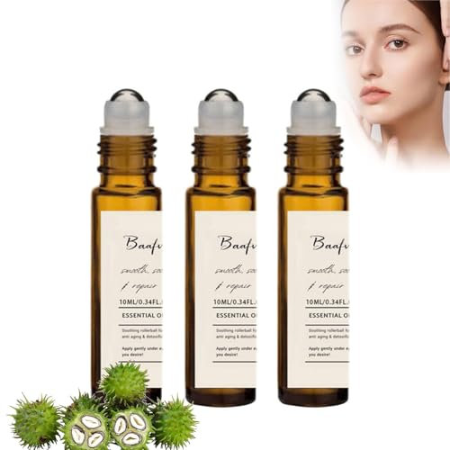 Castor Oil Organic, Frankincense Roller Ball,Rosehip & Jojoba Oils Frankincense Essential Oil & Resin Infused Anti-Aging Miracle Moisturizer Roller Ball Skincare Hydrates Skin Under Eyes (3)