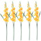 Liummrcy Gladiolus Artificial Flowers 5Pcs 25.6 Long Stem Realistic Gladiolus with 3 Buds and 7 Flowers Low Maintenance Decorative Faux Greenery for Home Wedding, Yellow