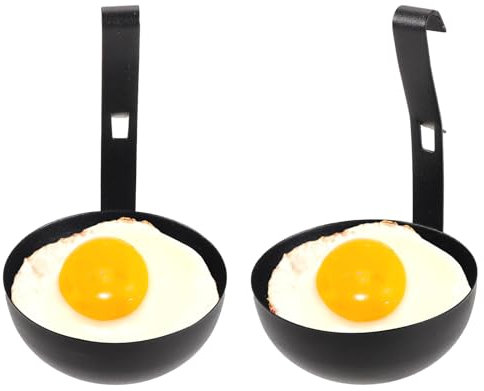 2pcs Hanging Poached Egg Cups, Stainless Steel Hanging Egg Poacher Poaching Maker Kitchen Cooking Tool for Making Yummy Breakfast or Instant Noodle Ramen Ingredient Side Dishes