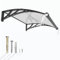 Auvent pour Porte d'entrée 120x100cm,Toit Marquise avec Gouttière en Polycarbonate Protection Contre Pluie,UV et la Neige Support Robuste en ABS Durable