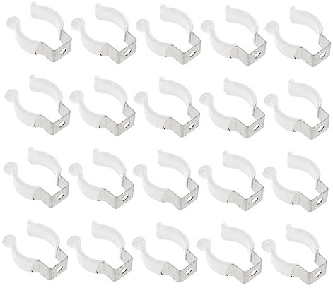 Veemoon 20pièces Clips u Pour Tubes Led Acier Inoxydable Avec Finition Plastique Support De Lampe Pour Fixation Sans Fils Lot De Blancs