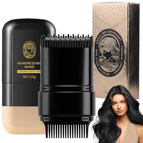 Peine Cabello Tinte, Corrector de Raíces Instantáneo con Aplicador de Peine, Instant Retoca Raices Cubre Canas Stick, Peine de Tinte para el Cabello Impermeable y a Prueba de Sudor (Negro)