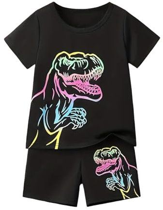 Generico Pigiama Estivo per Ragazzi E Ragazze Tuta da Jogging Bambini con Maglietta Pantaloni 2 Pacco Anime Pigiami Set A Lunghe Comodo Abbigliamento Casa Idee Regalo Lui