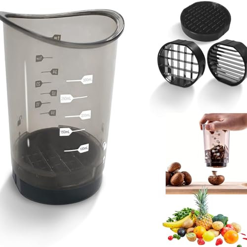 1 Pcs Cup Slicer, Strawberry Slicer and Grape Cutter, Stainless Steel Fruit for Quick Salad Prep, Compact Kitchen Gadget for Healthy Snacks (Black)