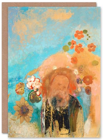 Artery8 Odilon Redon Art Card Evocation of Roussel Floral Portrait