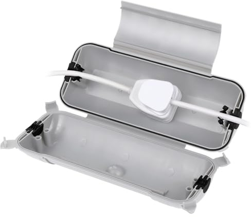 RESTMO Outdoor Electrical Box IP44 Waterproof, Weatherproof Box, Light Gray | 29 × 11 × 7.5cm, Weatherproof Extension Lead Cover, Safety Seal Enclosure for Holiday Lights, LED Strips, Power Tools