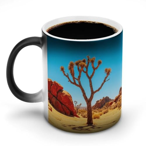 LPAGBCNU Coffee Mug 11 Oz Joshua Tree National Park Color Changing Mugs, Heat Changing Coffee Mugs with Handle, Heat Sensitive Magic Mug for Women Men Funny Ceramic Cup for Tea Latte Milk Cocoa
