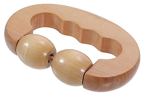 Körpermassagegerät Holz Massageroller für Rücken und Nacken, Khaki | Leichtes Rollenmodell für Büro und Zuhause, Unterstützt Gelenkbeweglichkeit und Durchblutung