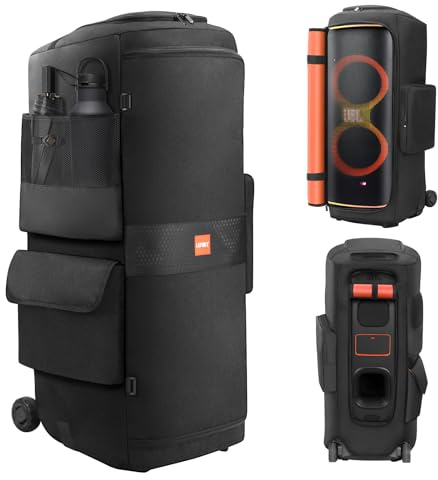 LEFOR·Z Speaker Case Compatible with JBL PartyBox 720,Bottomless Speaker Dust Cover Storage Bag Fits for JBL PartyBox 720 for Outdoor Travel,Black+Orange,Portable Cover Only(Without Wheels)