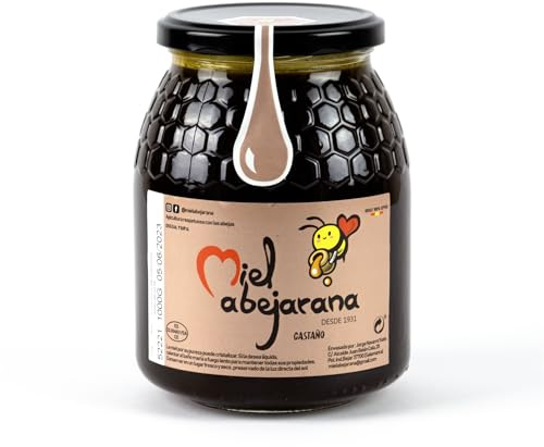 Miel de Castaño 1 kg Cruda Sin Filtrar Ni Pasteurizar Pura de Abeja y Natural
