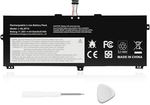 ASUNCELL 11.55V/51Wh L18L3P72 Laptop Akku für Lenovo ThinkPad X390 Yoga Series, ThinkPad X13 Yoga 1st Gen Series, L18L3P72 02DL021 SB10K97659 5B10W13927 SB10T83170 L18M3P72 02DL022 SB10K97660