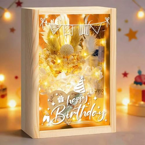 Geldgeschenke Geburtstag,Geburtstagsgeschenk Für Frauen Männer, Geschenk Freundin Geburtstag Geldgeschenke Verpackung Frau Mann,LED Deko Geschenkbox Liebes Geschenk Für Sie