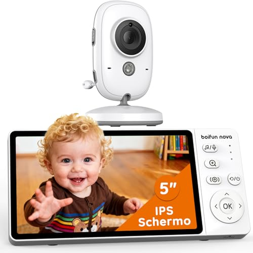 2026 Baby Monitor Video e Audio Senza WiFi 1080P, Schermo IPS 5, 3050mAh