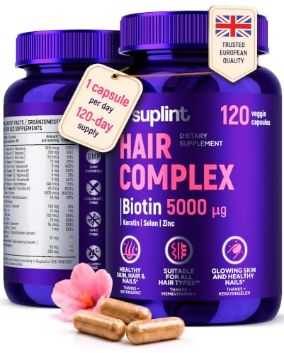 Haarvitamine – Biotin 5000 mcg + MSM + Zink & Selen – 120 Kapseln – Für Haarwachstum & gegen Haarausfall – Entwickelt in den Niederlanden – 4-Monats-Vorrat