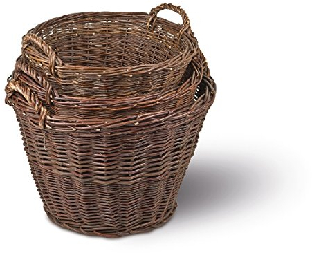 Holzkorb rund, dunkelbraun, Ø 55cm x H 39cm