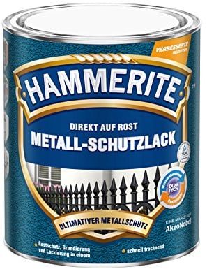 Hammerite Metallschutzlack Struktur-Effekt, 3in1 Rostschutzlack für Metall, wetterfest und stoßfest, für außen und innen, Silbergrau, 250ml