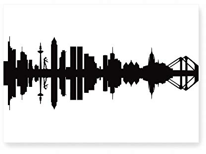 44spaces Postkarte mit schwarzer FRANKFURT - Silhouette - CITY SKYLINE POSTCARDS