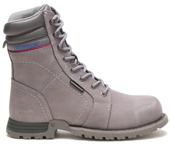 Cat Footwear Women's Echo Waterproof Steel Toe Work Boot, Frost Grey, 8.5 Wide