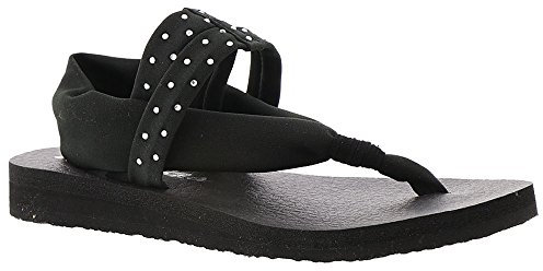 Skechers Damen Meditation Studio Kicks Yoga Schaumstoff-Sandale, Schwarz Strass, Größe 38