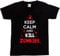 Fancy A Snuggle Keep Calm & Kill Zombies Blood Splatters Apocalypse Kids Boys T-Shirt Black 7-8 Year Old