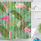 LB Duschvorhang Grün Blätter 150x180cm Rosa Flamingo Tropisch Bad Vorhang mit Haken,Urwald Wald Pflanze Polyester Stoff Antischimmel Wasserdicht Badezimmer Vorhänge