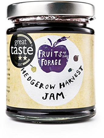 Fruits of the Forage Hedgerow Harvest Jam with Apple, Plum, Elderberry, BlackBerry 210g Glass Jar