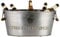 Beer Bucket Iron Ice Drink Chiller Cooler Tub with Bottle Opener Recycled Iron The Bar is Open Grey Ice Cooler Bucket Party Decoration