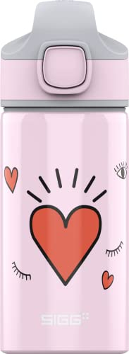 SIGG Miracle Girl Power Kinder Trinkflasche (0.4 L), Kinderflasche mit auslaufsicherem Deckel, einhändig bedienbare Wasserflasche aus Aluminium