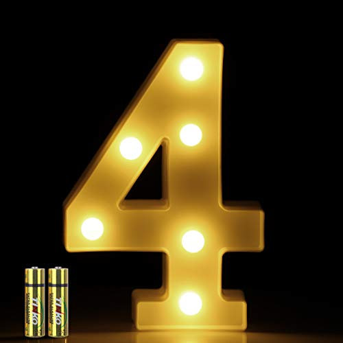 HONPHIER® LED Number Lights Marquee Decoration Light Up Numbers Night Light Lights Sign for Home Party Wedding Anniversary Decor Battery Operated (4)
