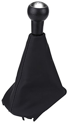 Keenso Auto 5 Gang Schaltknauf, PU Leder Auto Schaltknauf mit Gamasche Auto-Schalthebel Schaltsack für 307 308 607 608 C3 C5(15 x 14.5 x 26cm)