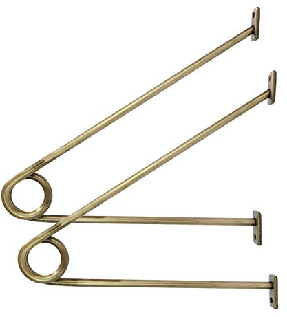 Natural Goods Berlin Wandgarderobe GARD Prenzlberg | Kleiderstangenhalterung für die Wand | 8mm Materialstärke | Garderobenstange | DIY (Antik Gold, T26 x ohne Kleiderstange)