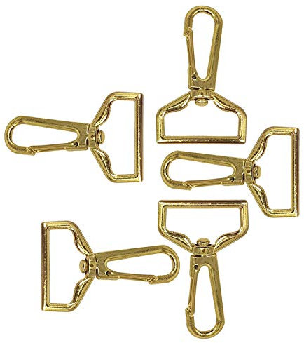 WedDecor Lobster Claps Hook Swivel Claw Clip Snap Buckle Fastener for Keychain, Purse, Straps, Backpack, Hanging Item, Bag Accessories (32mm, Gold, 5pcs)