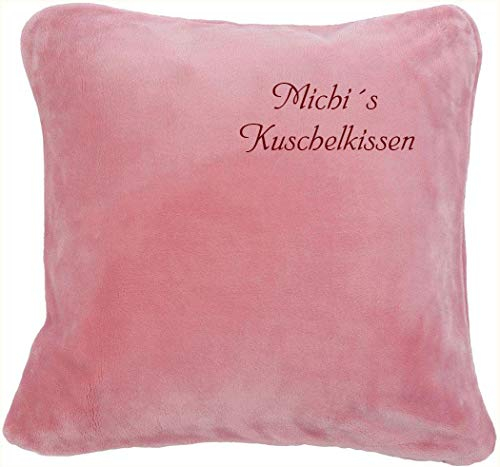 Krings Fashion Kissen Kuschelkissen mit Name, 50 x 50 cm, Altrosa, Stickfarbe wählbar, Wunschtext individuell eingestickt; Hülle mit Inlett, Jetzt anpassen