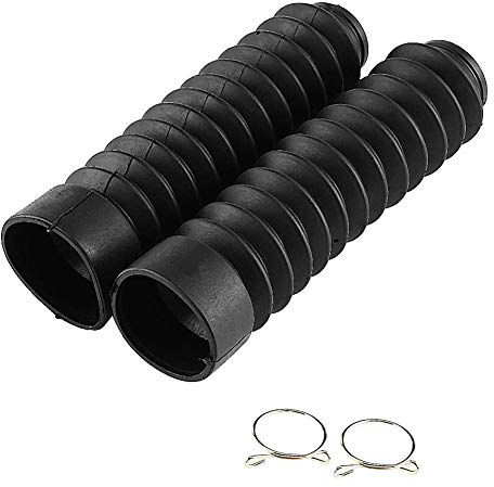 Vorderradgabel Abdeckung, 2 STK. Gummimaterial 205 x 42 mm/8,07 '' x 1,65 '' Motorrad Vorderradgabel Abdeckung Gamaschen Gators Stiefel Stoßdämpfung Staubabdeckung(Schwarz)
