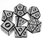 DND Würfel 7 Stück, schwarz und weiß gemischte polyedrische verwirbelte DND-Würfel für RPG MTG Tischspiel-Würfel
