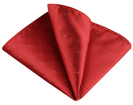 Allegra K Herren Klassisch Tupfen Volltonfarbe Hochzeitsgeschäfte Einstecktuch Taschentuch Rot One Size