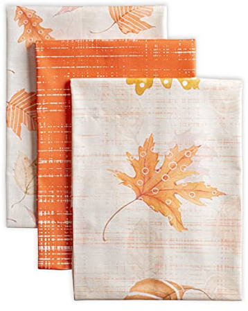 Maison d'Hermine Lot de 3 torchons de cuisine absorbants 100 % coton pour la maison, la salle à manger, les cocktails, les cadeaux de fête des mères (70 x 50 cm, couleurs d'automne)