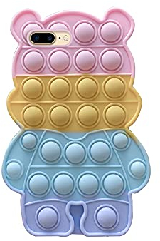 Herbests Fidget Toy Handyhülle Kompatibel mit iPhone 8 Plus/iPhone 7 Plus Hülle Push Pop Bubble Sensory Toy für Kinder Erwachsene Antistress Spielzeug Dekompression Spielzeug Silikon Stoßfest Hülle