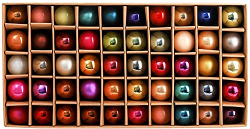 Kingrol 50 Stück 25mm Glaskugel Ornamente, Mini Weihnachtsbaum Deko-Kugeln, dekorative Kugeln Anhänger für Weihnachten, Hochzeit, Party, Home Decor