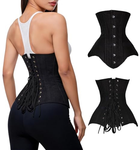 Women's Long Torso Waist Training Corsets Double Steel Boned Heavy Duty Underbust Body Shaper